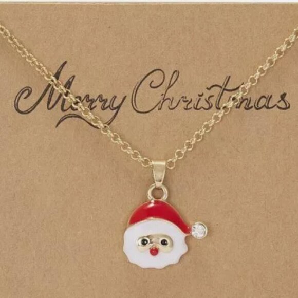 Holiday Christmas Charm Santa Necklace - Picture 2 of 2